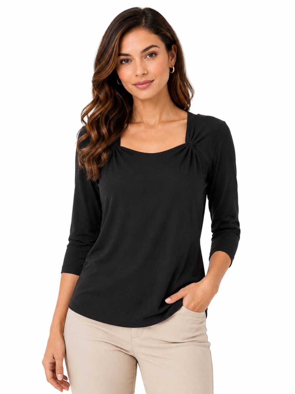 Ann Taylor Silk-Blend Black Top – Size S